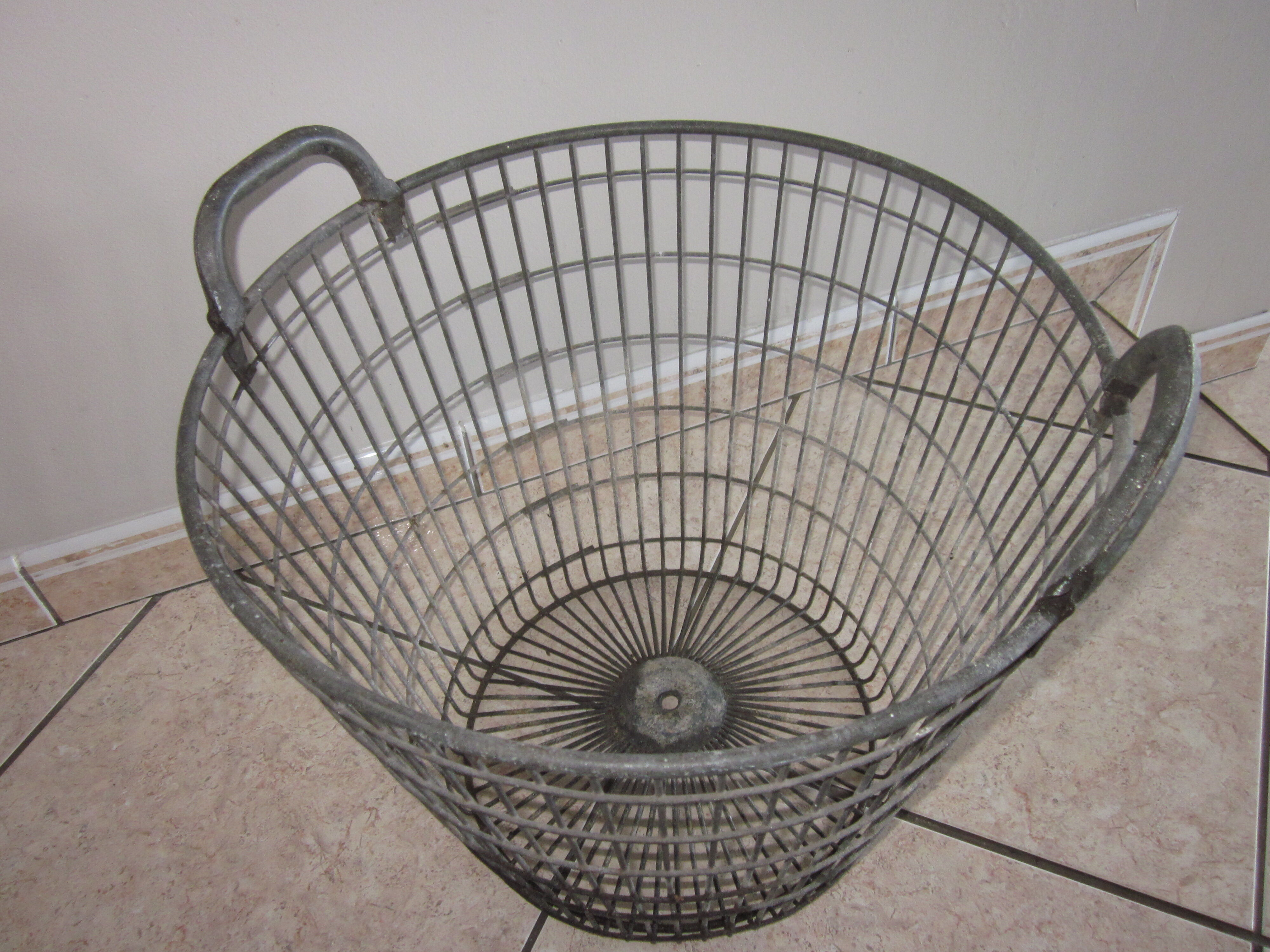 Old zinc basket
