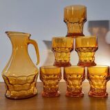 Orangeade service in amber glass