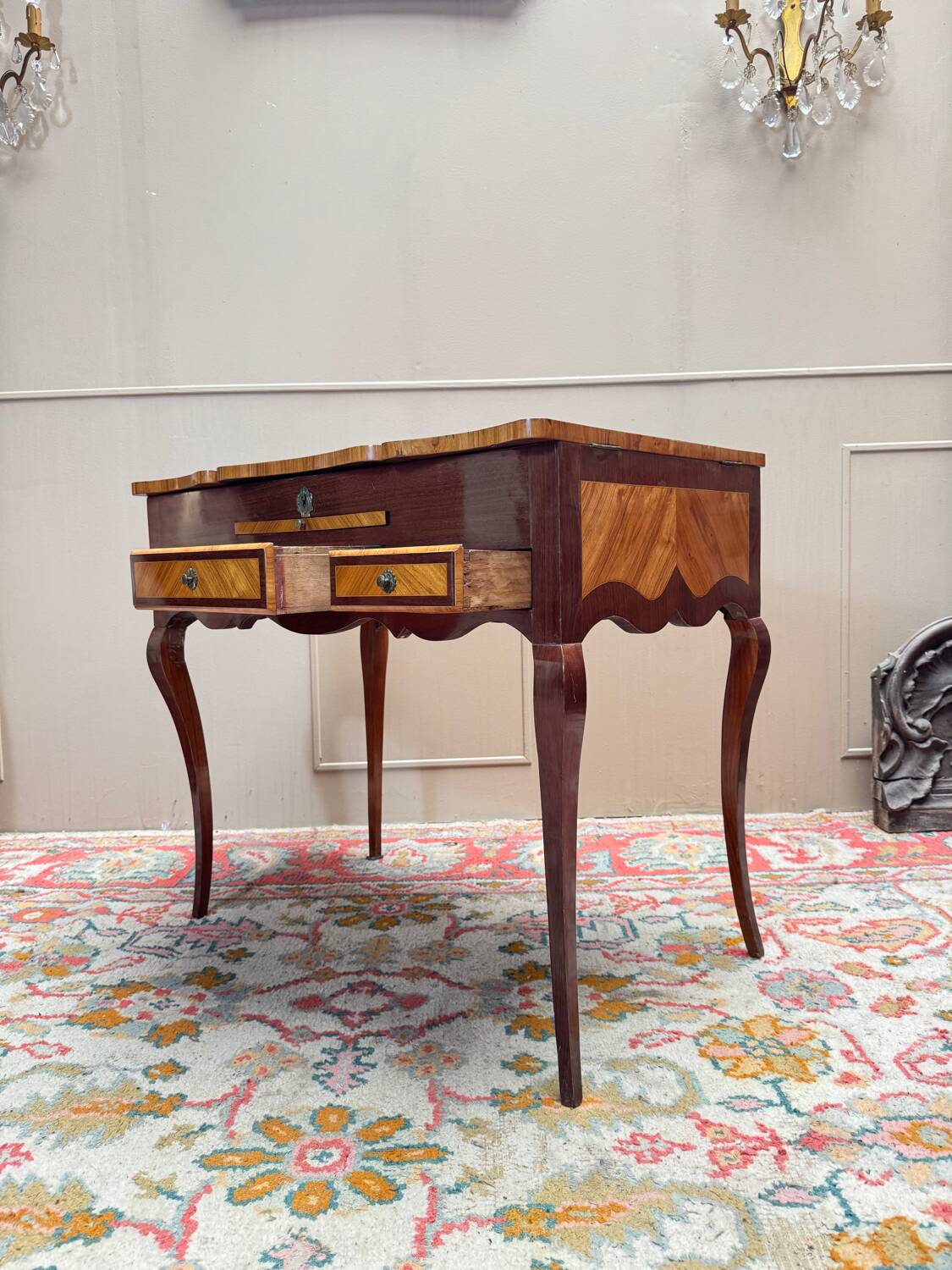 Coiffeuse en marqueterie d’époque Louis XV XVIII eme siècle