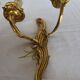 Pair of double wall lights in gilded bronze