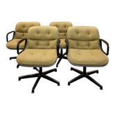 4 Executive Chairs by Charles Pollock for Knoll – 1960s