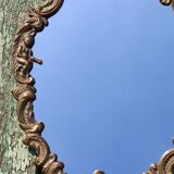 Vintage mirror in solid golden brass