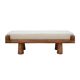 Contemporary Brutalist Style Bench in Solid Oak and Wool Bouclé, Italy