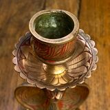 Chiseled brass cobra candlestick