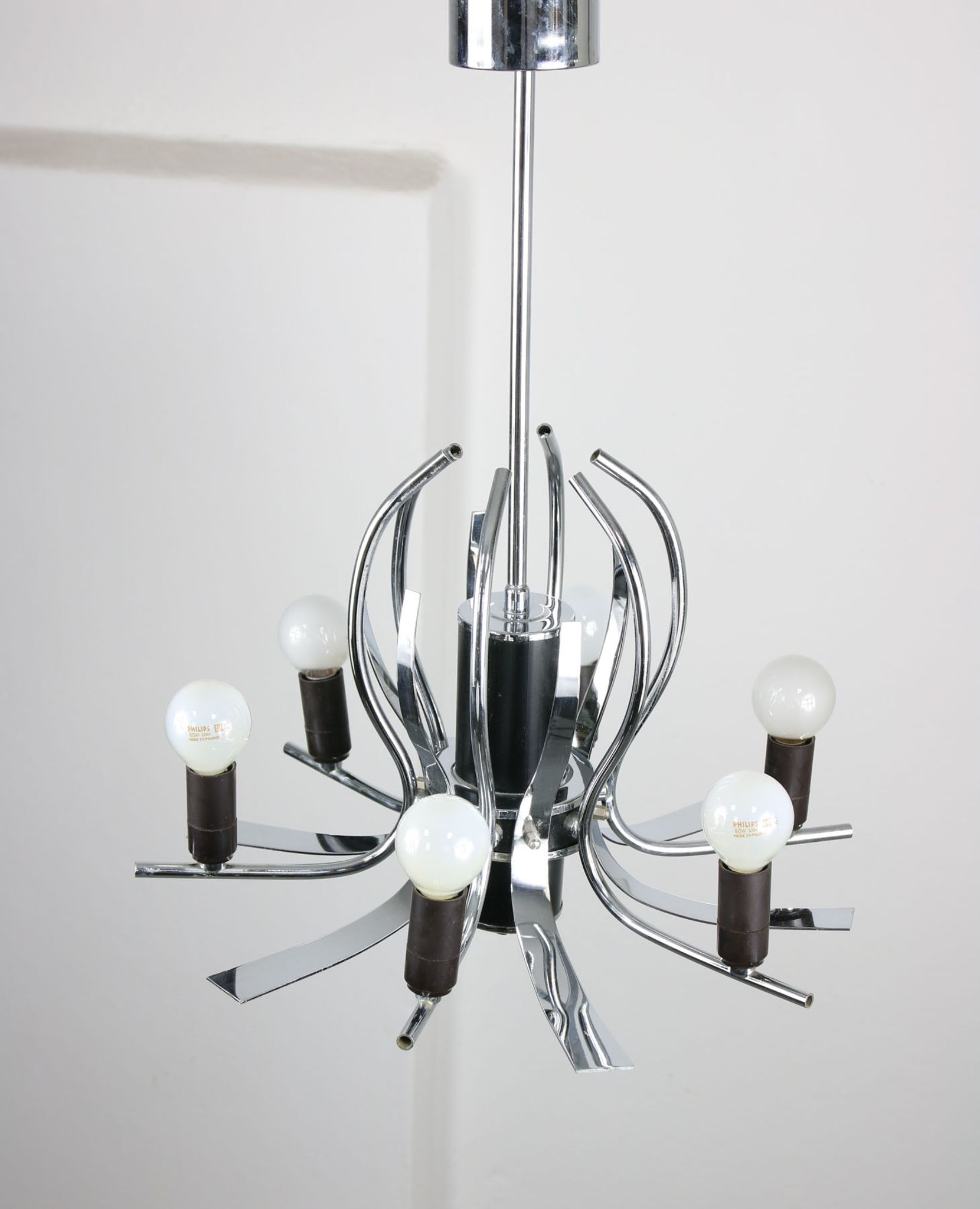 Lustre vintage en forme de cygne chromé, années 70