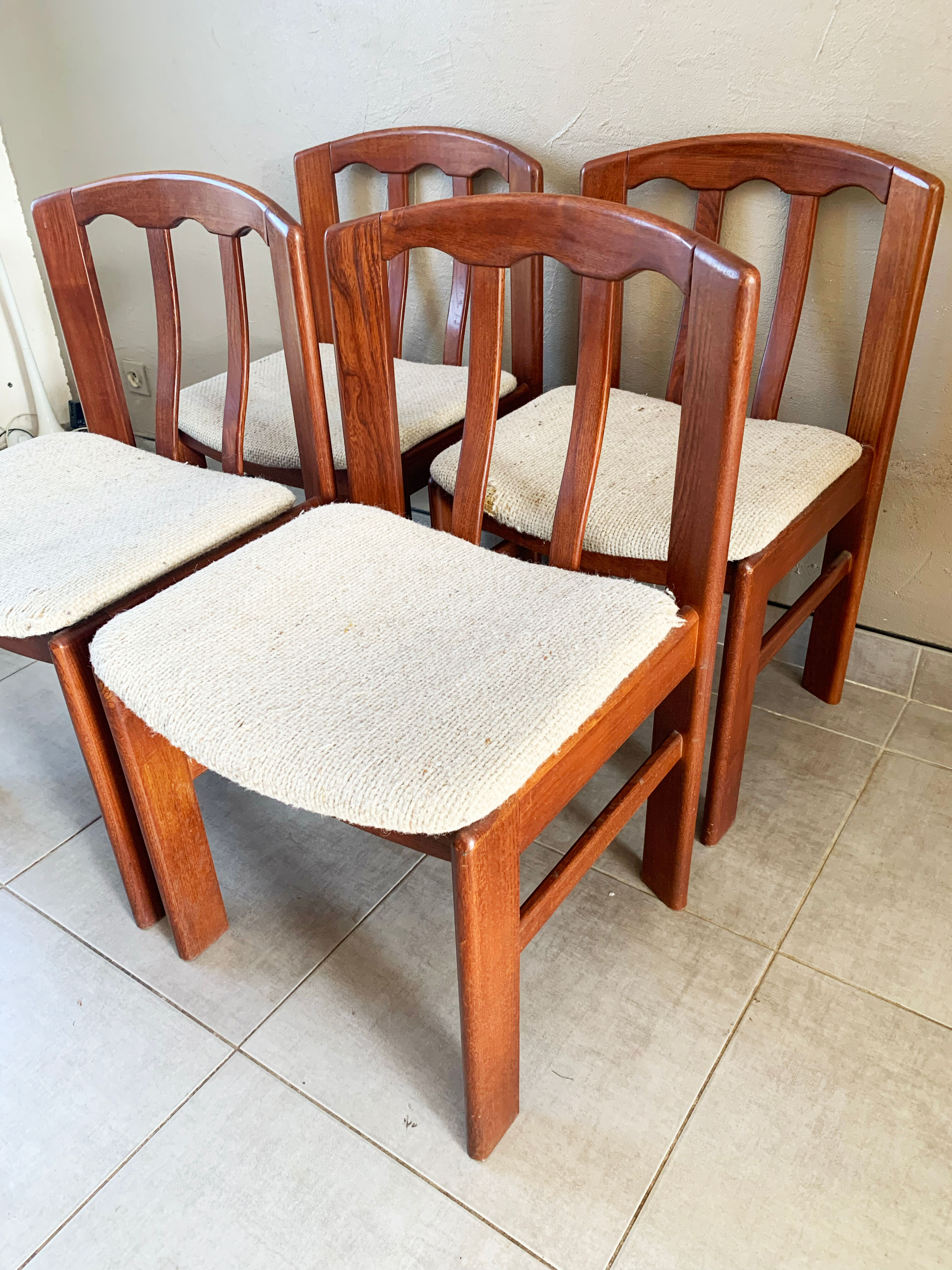 Set of 4 Danish chairs, 60s teak