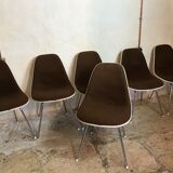 Set of 6 Charles and Ray Eames chairs for Herman Miller, 1960-70's