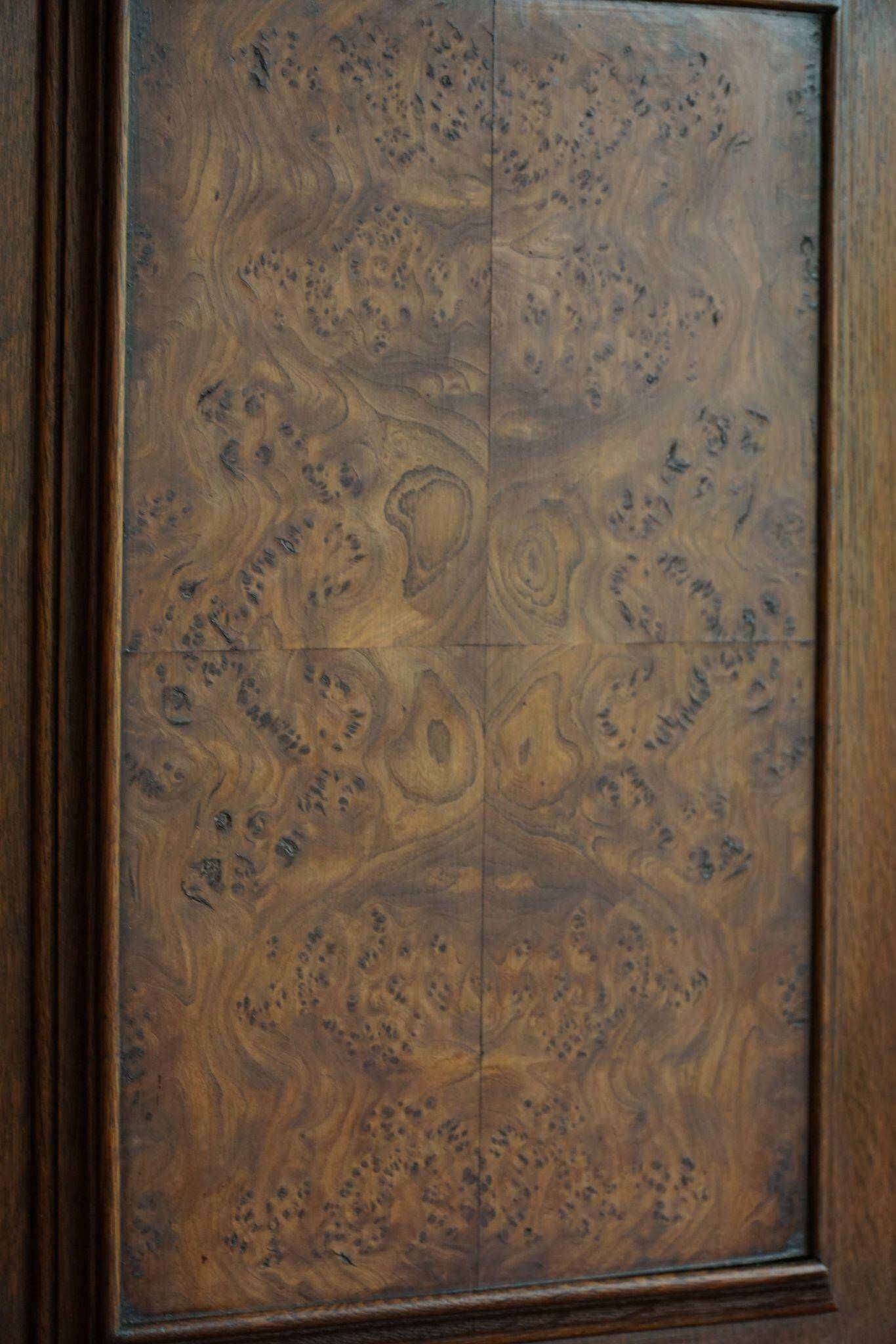 Baroque-style wardrobe in oak and birch, made by a Danish cabinetmaker, 1920s.