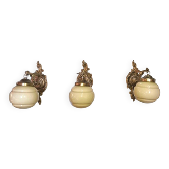 Vintage Imperio style sconces, years 40. Set of 3