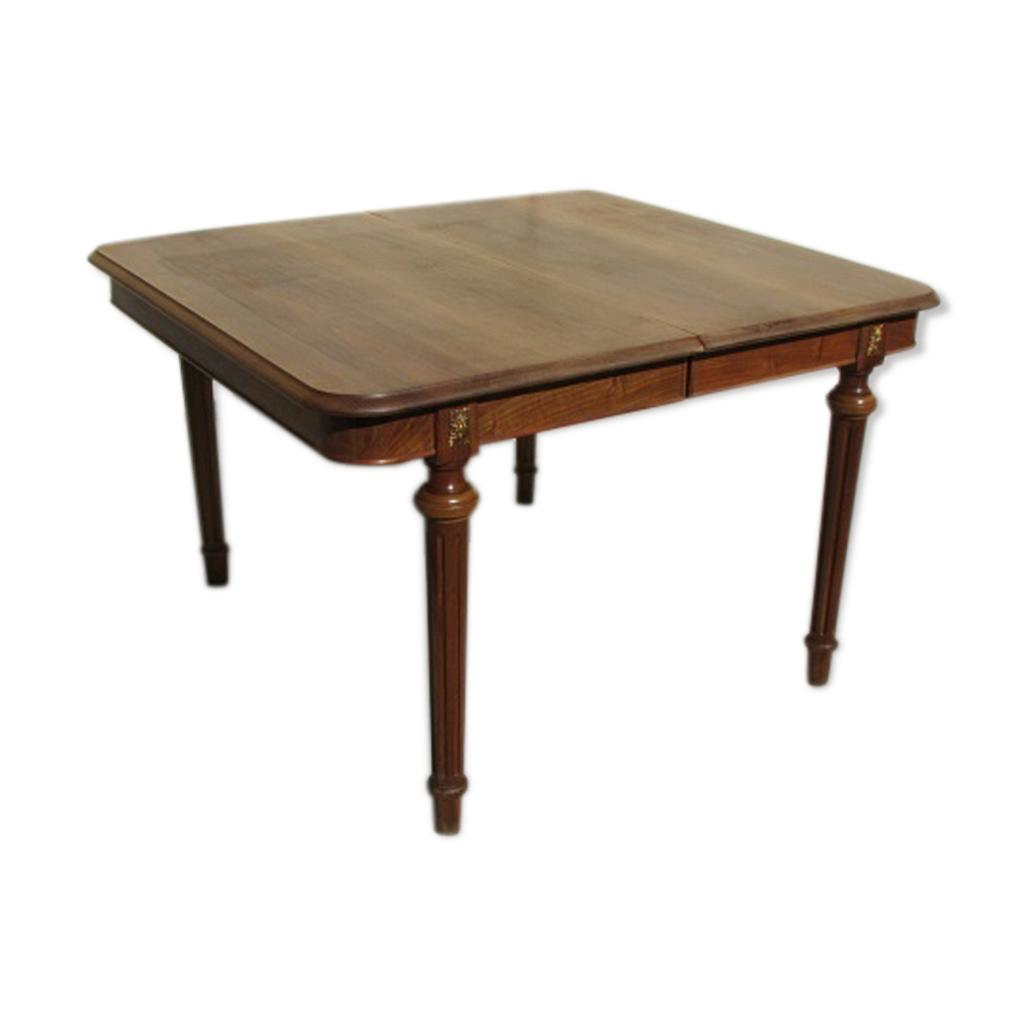 Art Deco square table in solid walnut, 14 people