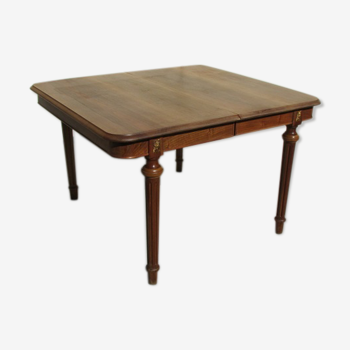 Art Deco square table in solid walnut, 14 people