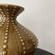pear-shaped vase in ocher enameled ceramic and pearls