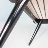 2x 'boomerang' h. mitzlaff, e. schmidt for soloform, bouclé lounge chairs, 1953