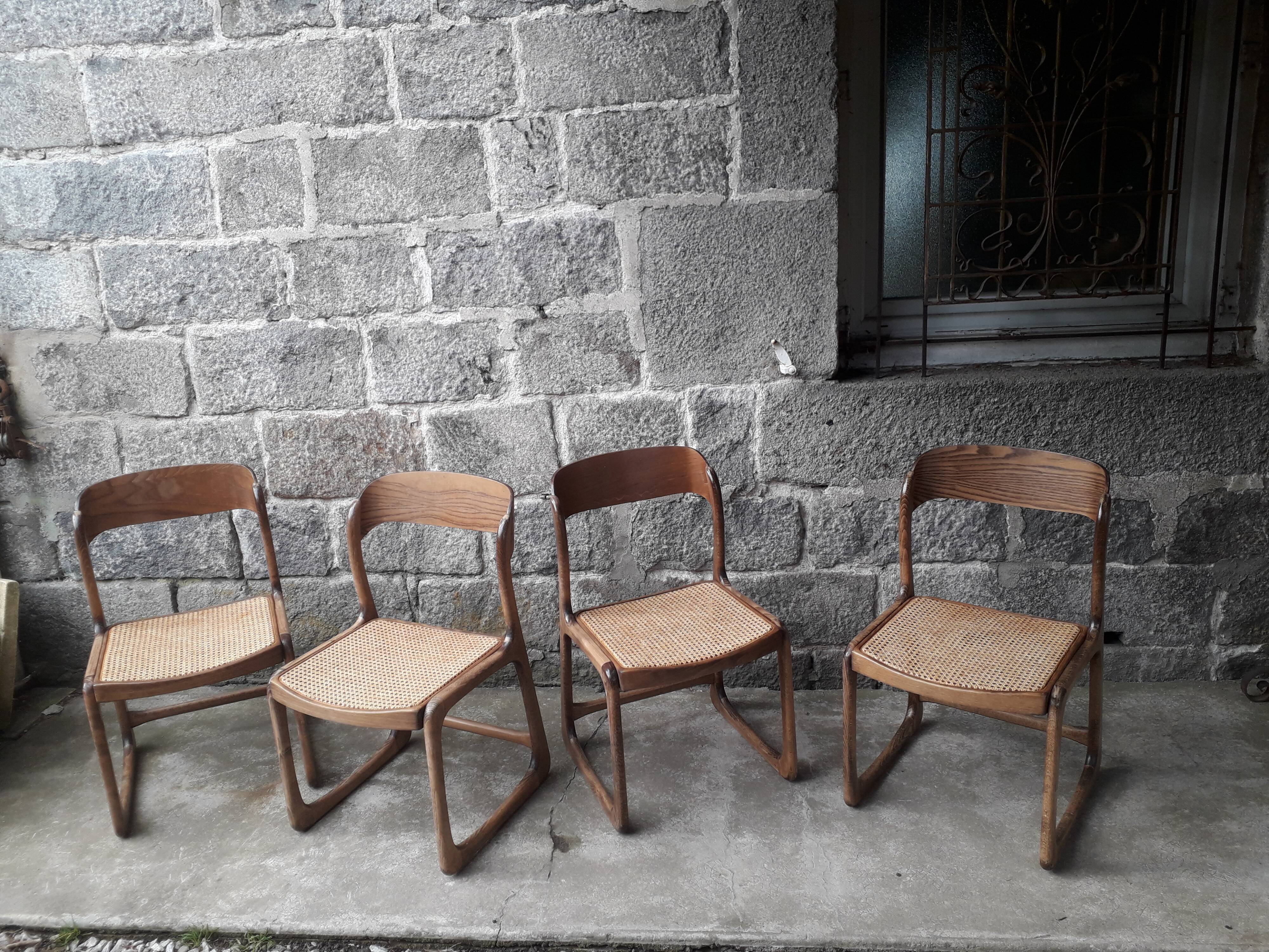 Baumann sled chairs, set of four
