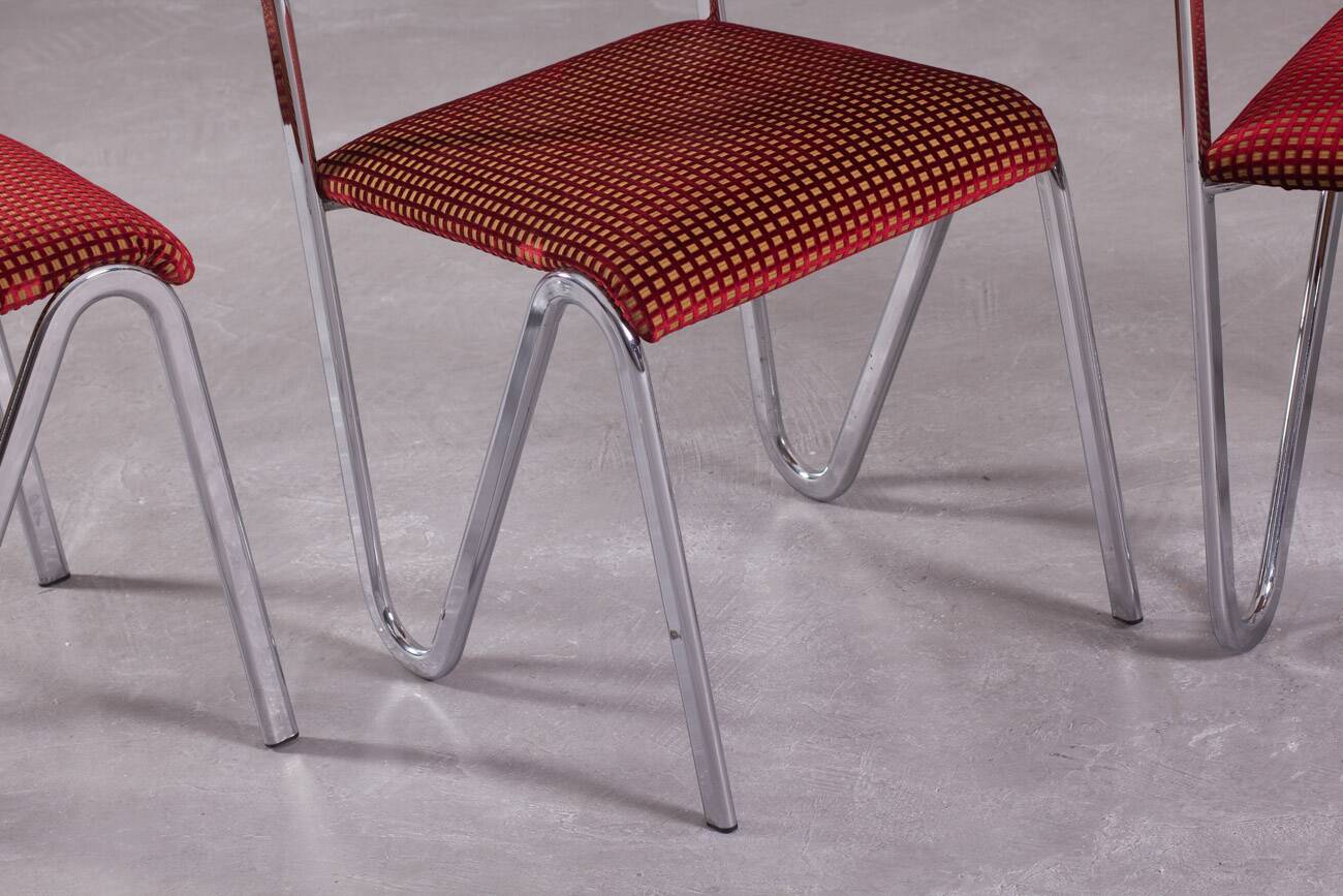 Vintage steel stacking chairs, Germany, 1980s, set of 4