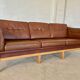 Mid century vintage danish skippers møbler 3 person sofa in coganc leather