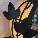 Miroir en fer forgé rétroéclairé en forme de feuille, France, années 1960