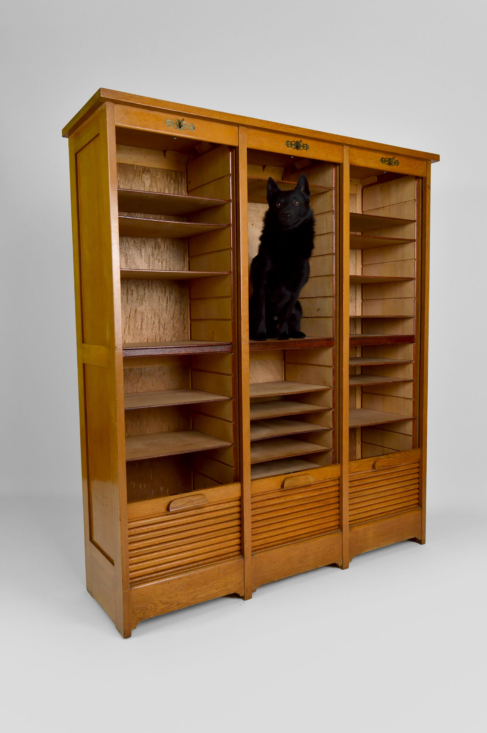 Large notary furniture with curtains by G.M. Radia, circa 1920