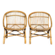 Pair of 1950s rattan armchairs from France.