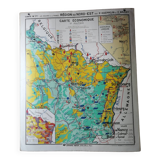 Ancienne carte scolaire : France, Nord-est, Hatier Kaeppelin.