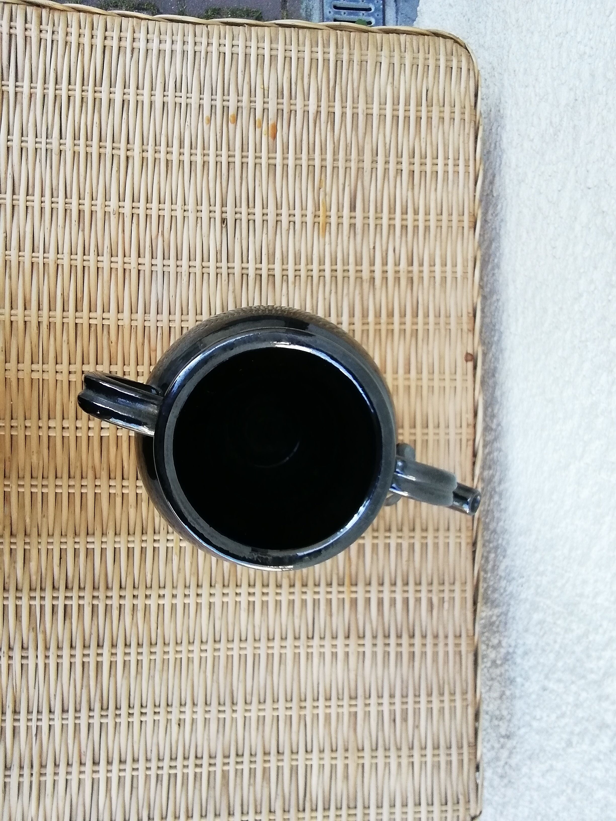 Black ceramic jug metallic Biot pottery