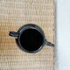 Black ceramic jug metallic Biot pottery