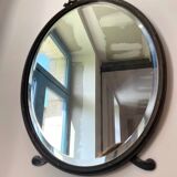 Antique mirror to place or hang – Louis XVI style, bronze, beveled glass