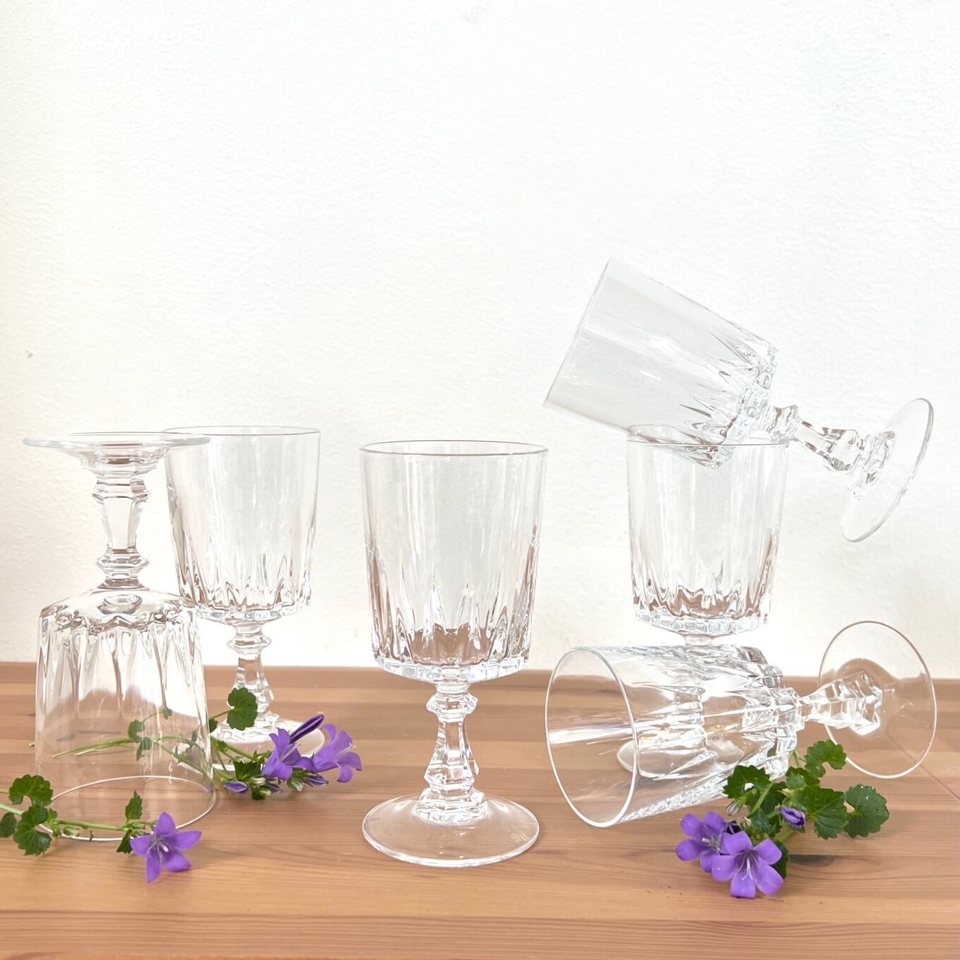 Vintage Arques crystal glasses, Louvre model