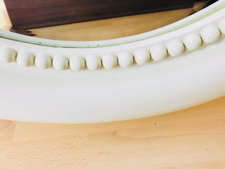 American beige round wall mirror 1970