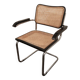 Cesca B64 vintage chair with armrests - Marcel Breuer black Vintage - Made in Italy - 70s