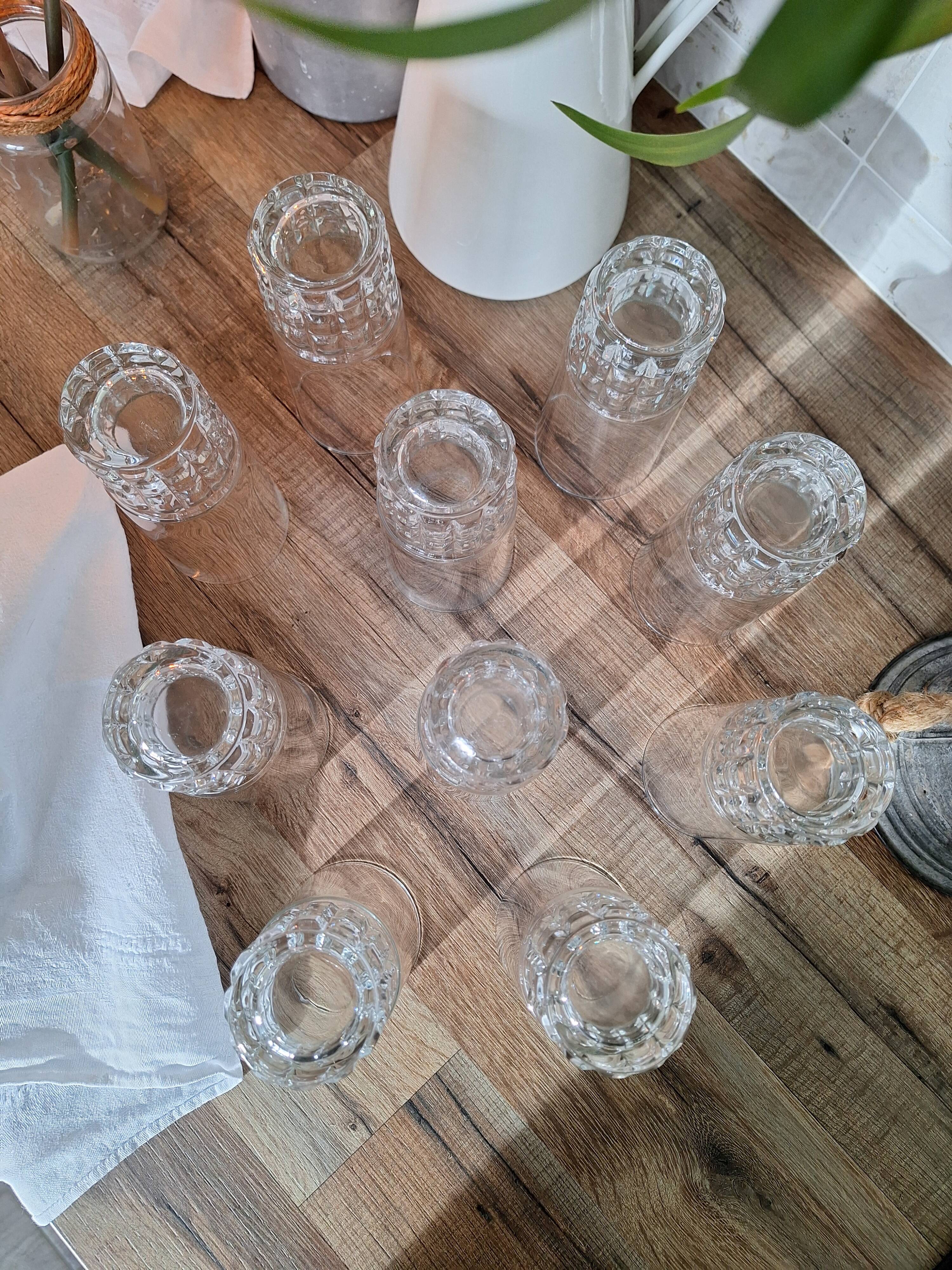 10 vintage water or aperitif glasses