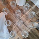 10 vintage water or aperitif glasses