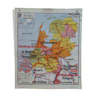 Old school map Vidal Lablache N29 of the Netherlands / Mappemonde