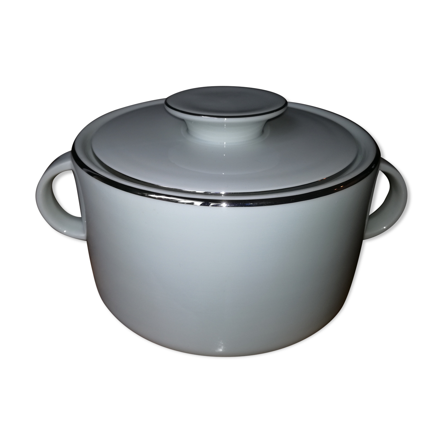 Art deco candy store white porcelain and silver