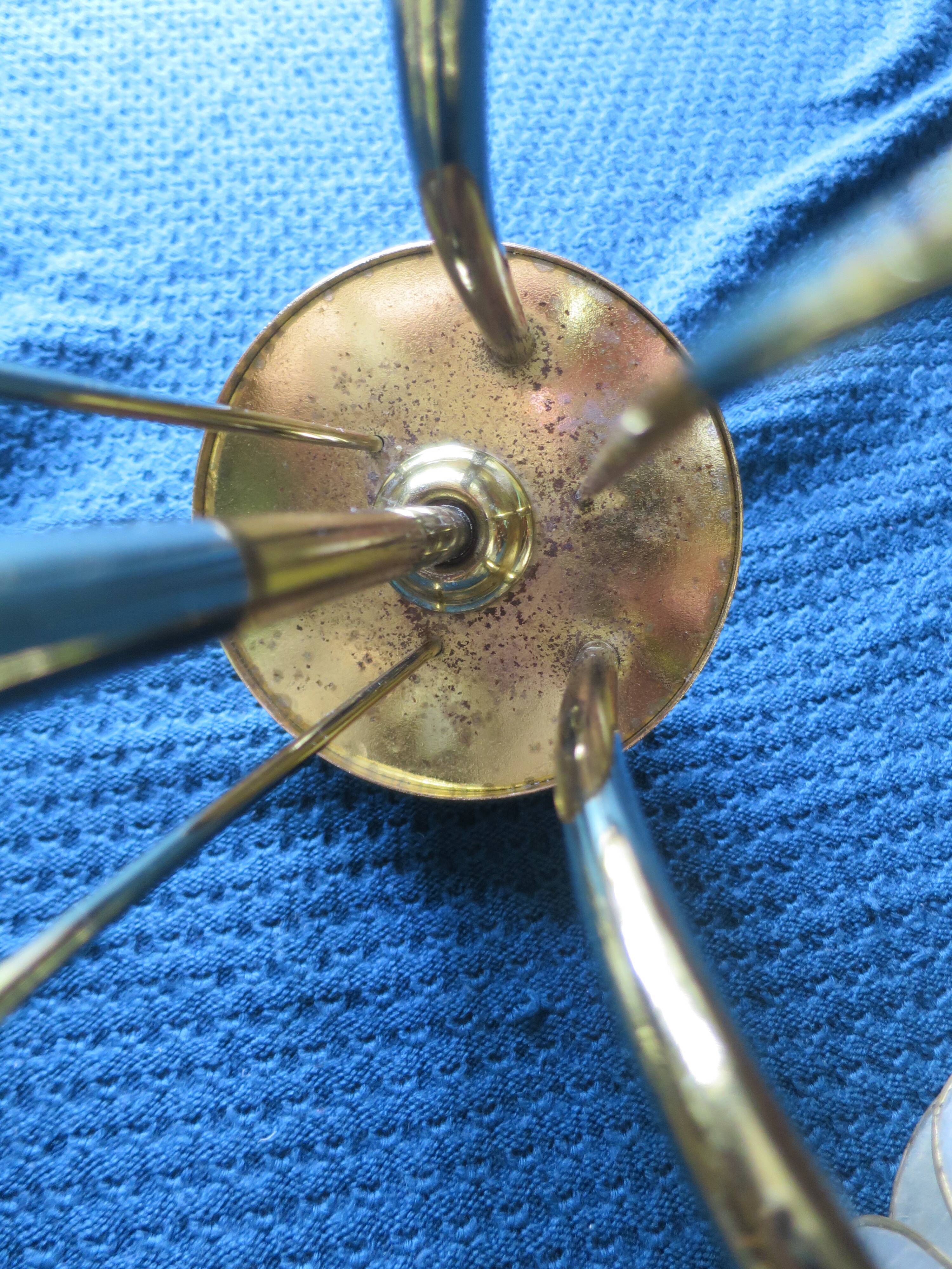 Chandelier brass mother-of-pearl capiz flowers