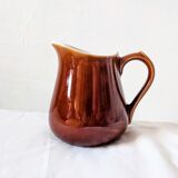 4 pieces mismatched set in brown earthenware 40s 50s vintage