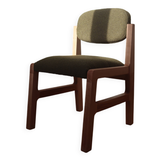 Chaise de bureau en hêtre massif et tissu bouclette