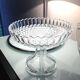 Chiseled glass footed cup / vintage 60s-70s