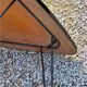 Triangle coffee table in golden blond oak base full iron of the 50s