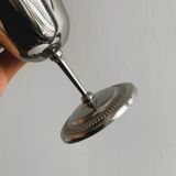 Set of 10 shiny silver metal stemmed cups