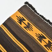 Tapis Kilim vintage rayé orange et marron 6x9, 172x291 cm