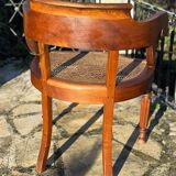 Elegant solid walnut office chair circa 1900.