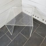 Transparent plexiglass sofa end from the 70s