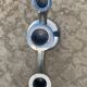 Organic candle holder in brushed aluminum, 3 branches, 1970