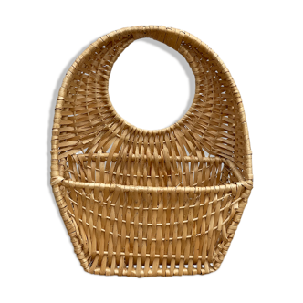 Ancien panier osier à suspendre