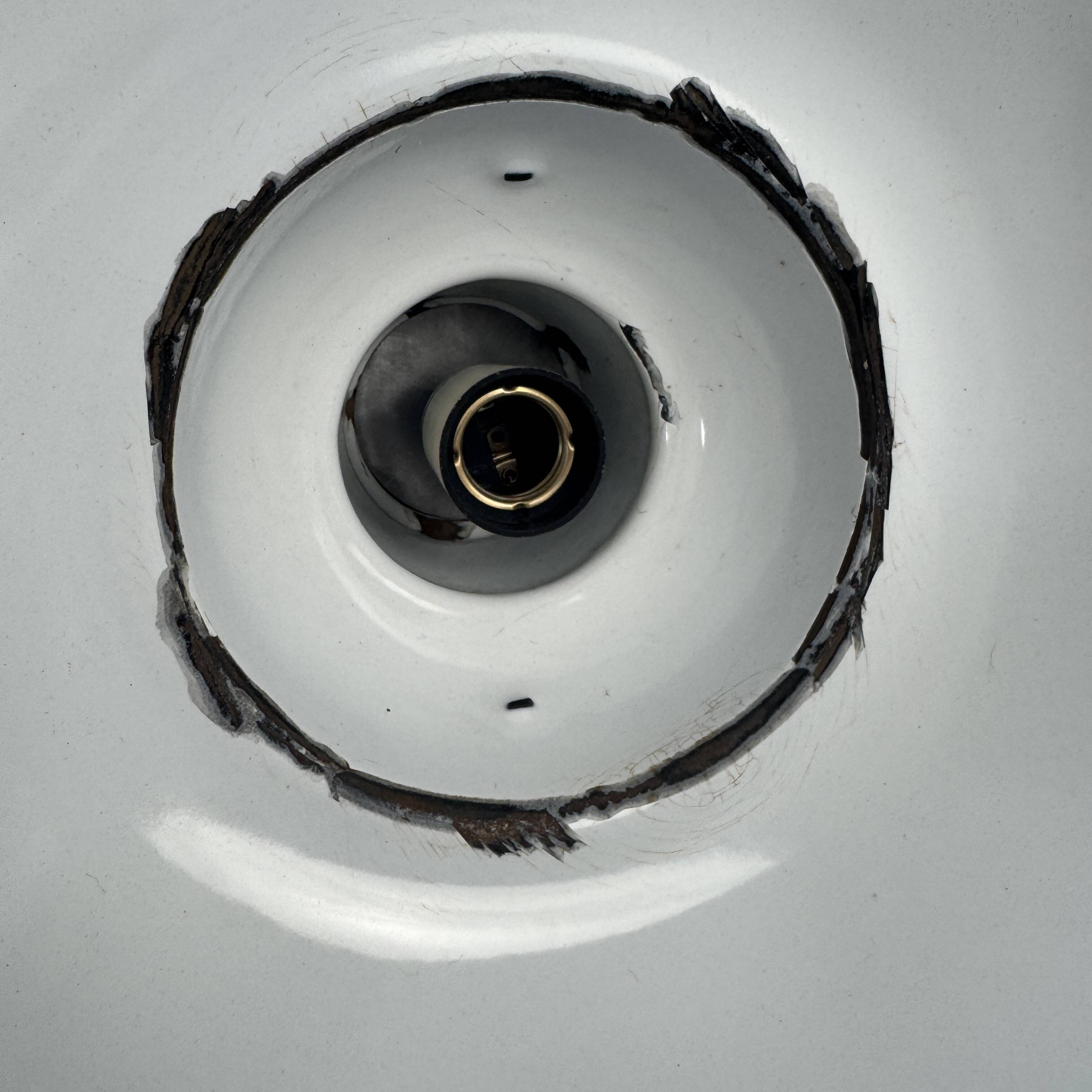 Old industrial pendant light, green enamel, 34 cm