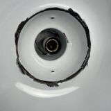 Ancienne suspension industrielle emaillee verte 34 cm