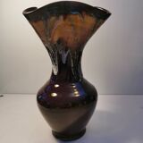 Vase Vallauris structure tulipe marron