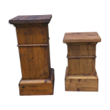2 pine wood bases