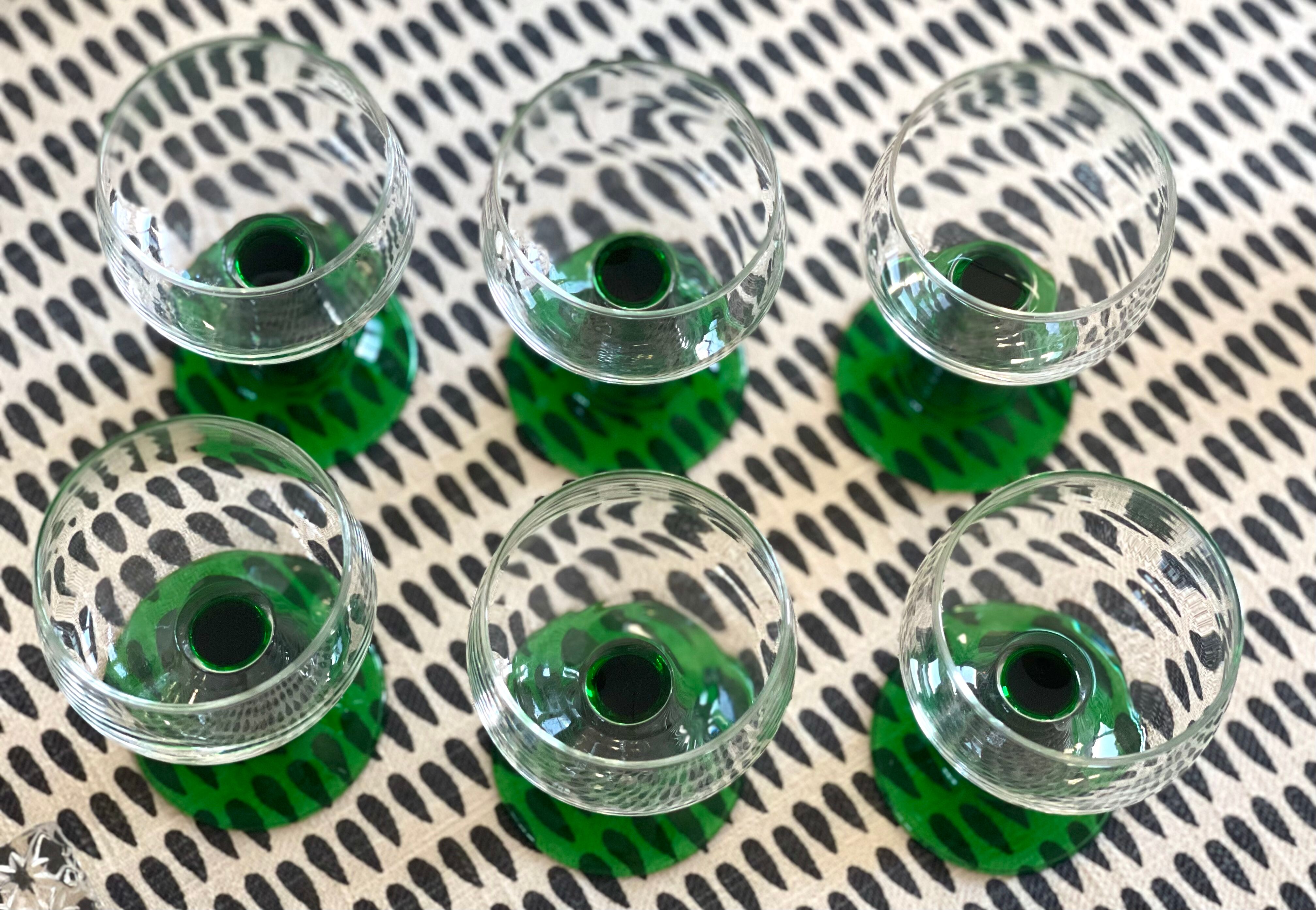 6 verres à pied Luminarc 1970